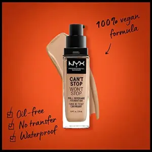NYX Can’t Stop Won’t Stop Base Líquida Soft Bege 30ml Cobertura Total