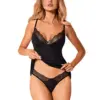 Obsessive Bella Rou Conjunto de Lingerie Sensual Preto M-L