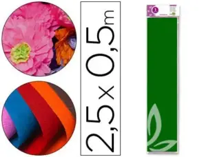 Papel Crepe Verde Escuro 50cm 2,5m