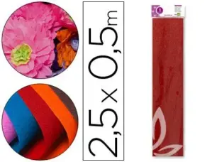 Papel Crepe Vermelho Metalizado 25cm 2.5m