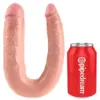 Pipedream King Cock Dildo dupla penetração 17,8 cm branco