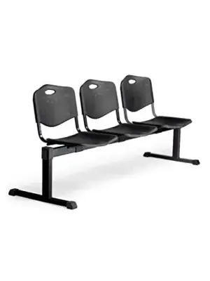 Piqueras y Crespo Bancada de PVC Preto 3 Lugares