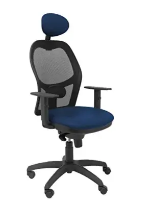 Piqueras y Crespo Cadeira de Escritório Ergonômica Preto com Braços Ajustáveis