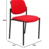 Piqueras y Crespo Cadeira de Visitante Villalgordo Estrutura Preta Tecido Vermelho