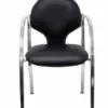 Piqueras y Crespo Cadeira Empalhável Cromada SimilPele Preto