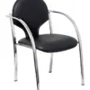 Piqueras y Crespo Cadeira Empalhável Cromada SimilPele Preto