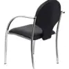 Piqueras y Crespo Cadeira Empalhável Cromada SimilPele Preto