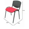 Piqueras y Crespo Cadeiras Empilháveis PVC Preto Estofado Vermelho