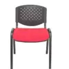 Piqueras y Crespo Cadeiras Empilháveis PVC Preto Estofado Vermelho