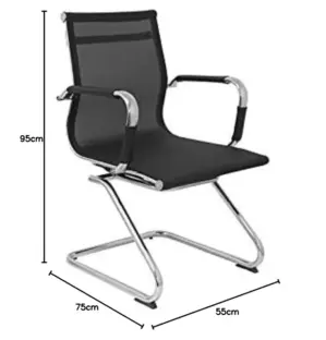 Piqueras y Crespo Chinchila Skate Cadeira de Escritório Preto Ajuste Ergonômico