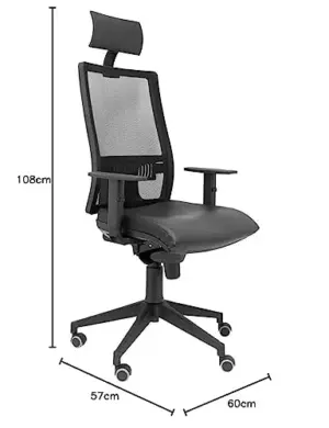 Piqueras y Crespo PYC Ergonomia Cadeira de Escritório Preta Ajuste Ergonomico