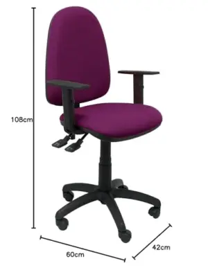Piqueras y Crespo PYC Tribaldos Cadeira de Escritório Roxa Ajuste Ergonômico