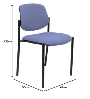 Piqueras y Crespo Villalgordo Bali Estrutura Preta Tecido Azul Claro