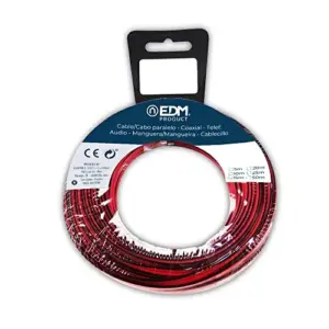 EDM Cabo Elétrico para Telefone 2X0,75Mm Vermelho/Preto 50Mts