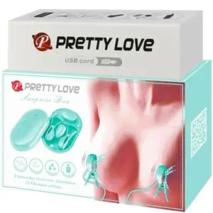 Pretty Love Caixa Surpresa Azul Pinça de Estimulação Electro