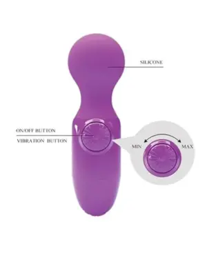 Pretty Love Mini wand Vibrador parede 2 pilhas AAA roxo