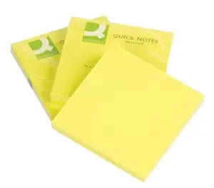 Q-Connect Bloco Adesivos 75x75mm Neon Yellow