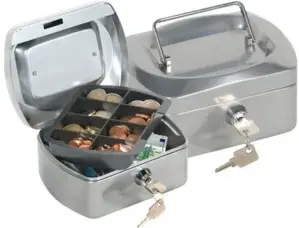 Q-Connect Cofre para Moedas 152x80x115mm Silver