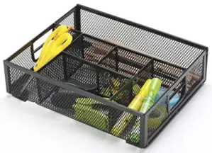 Q-Connect Organizador de Secretária 6 Depts. Preto