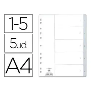 Q-Connect Separadores 5 Plástico DIN A4