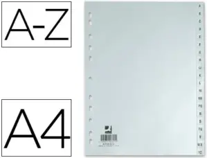 Q-Connect Separadores Alfabéticos 1 a-z PVC Cinza Tamanho A4