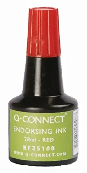 Q-Connect Tinta para Almofadas KF25108 Vermelha 28ml