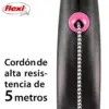 Flexi Trela Cordão 5m Preto/Rosa