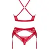 Obsessive Lacelove Conjunto Vermelho XS/S Renda Delicada