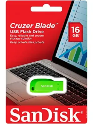 SanDisk Cruzer Blade 16GB USB 2.0 Verde Pens U?