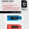 SanDisk Ultra 64GB USB Azul Vermelho Pen