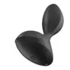 Satisfyer Plugue Vibratório Selo Doce Preto Silicone Medico