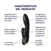 Satisfyer Vibrador Duplo Flex 3 motores silicone macio preto