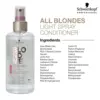 Schwarzkopf Blondme All Blondes Light Spray Condicionador 200ml