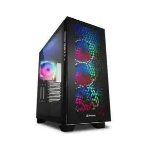 Sharkoon CA300H Caixa Extended-ATX Elite Preto Design Geométrico com Vidro Temperado