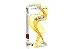 Sheer Glyder Dams folhas láticas sexo oral Amoras Vanilla x4