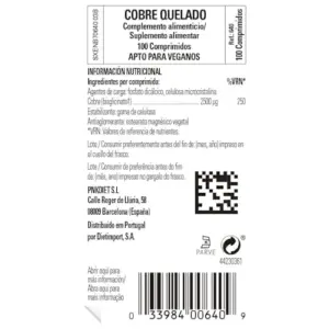 Solgar Chelated Copper 2.5mg 100 Cápsulas