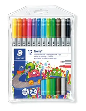 Staedtler Canetas de Feltro Ponta Dupla Coloridas 1mm e 3mm