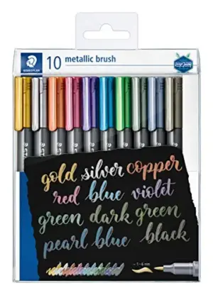Staedtler Marcadores Metálicos Brush Pen Coloridos 10 Un.