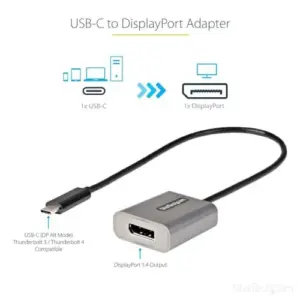 Startech Adaptador USB-C para DisplayPort 1.4 30cm USB-C a DisplayPort