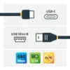 Startech Adaptador USB C Macho Mini-USB B Macho 2M Preto