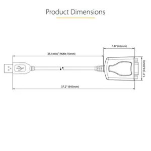 Startech Cabo Adaptador USB A a Série RS232 1m com Retenção Porta COM