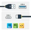 Startech USB C Macho Cabo USB a Macho 50cm Preto