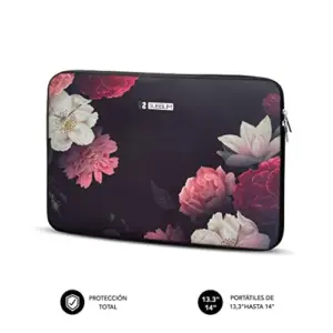 Subblim Sleeve Neo Flower 13.3-14 neoprene preto elegante