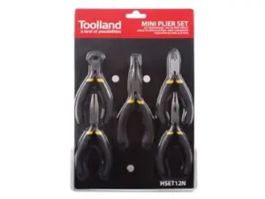 Toolland Alicates de Eletricista Conjunto com 5 Peças de Aço CRV Amarelo