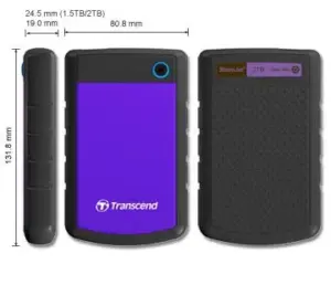 Transcend TS2TSJ25H3P 2TB USB 3.0 Roxo