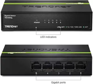 Trendnet TEG-S50g Switch de Rede 10 Gbps 5 Portas