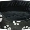 Trixie Cama Oval Jimmy 85×75 cm Preto Pelúcia