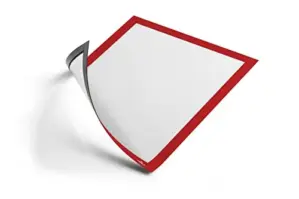 Durable Moldura Porta-Au00e7u00e3o Magnu00e9tica A4 Vermelha