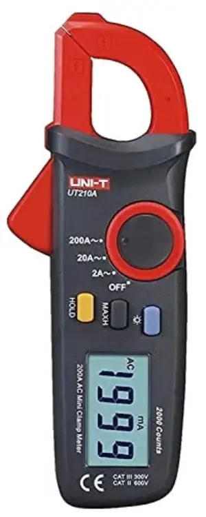 Uni-T Pinça Amperimétrica Digital AC 200A LCD Automática
