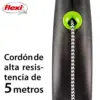 Flexi Trela Cordão 5m Preto/Verde